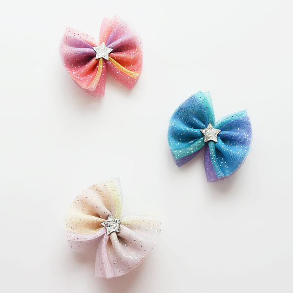 2018 new Dog Grooming Clip Pet Sky Star Mesh Hairpin Headdress Girls Large Bow Hair Flower Card for Dogs Hairpin Accessories 20pcs/lot