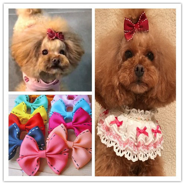 100pcs/lot 100pcs/lot Pet Cute pet hair clips Teddy Yorkshire flower head headdress dog hairpin dog hairp Cats Grooming Accessories Clips