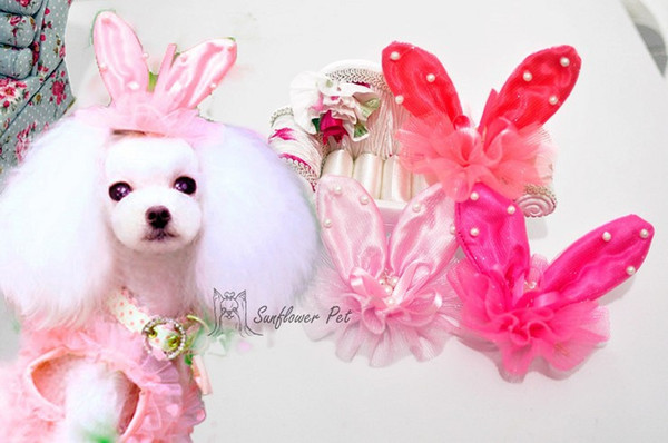 Pet Grooming Accessories Pet dogs cats teddy than headdress jewelry high quality rabbit ear hair clips