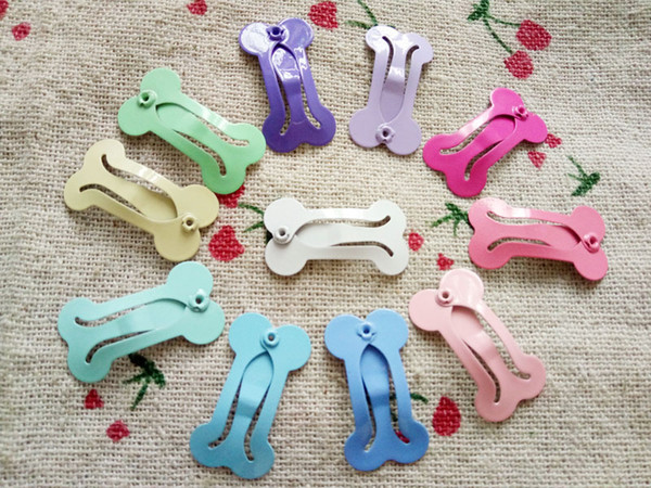 2016 New Candy pure color 11 color Pet BB 2.5 cm bone clip /pet tire headdress flower gift Dogs hair accessories hairpin