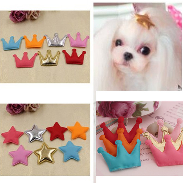 Pet Accessories Handmade Designer Dog Bows Dog Grooming Hair Bows Doggie Pet Gifts stars crown clip 50pcs/lot
