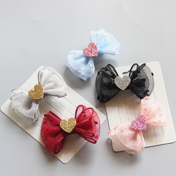 2018Pet Hair accessories, sweet and fresh seersucker, safety cloth, hair clips Cats Grooming Accessories Clips handmade Bow