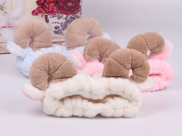 2018 Pet dog head set cute sheep antlers hair band super cute face band hair band with plush wide hair decoration