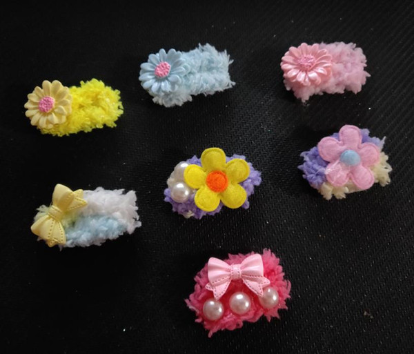 2019 Hand wrapped with pet hair clips dog Teddy Yorkshire Maltese head flower headwear clip Grooming Accessories