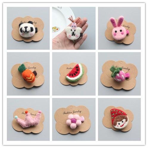 Pet Cats Dog Grooming Accessories Clips Pet Hair Accessory Cute cartoon pure wool felt hair clip baby clip