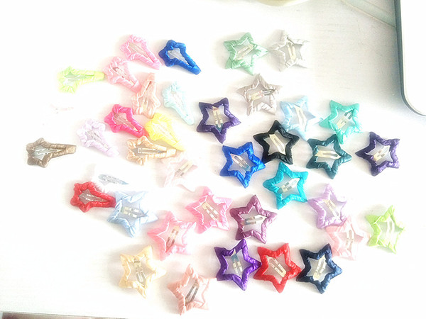 2018 new 30PCS/lot Cute Stars 3cm Handmade Ribbon Dog Mini BB Puppy Hairpins Dice Yorkshire Filled Pet Accessories