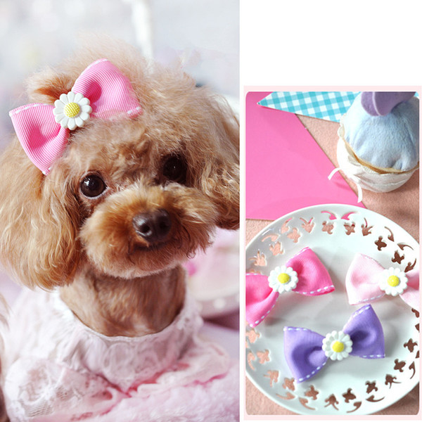 2018 New Pet Cats Grooming Accessories Clips handmade pet dog Breakpoint Bow BB Hairpin Frog Clip