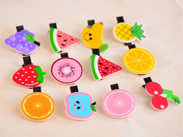 Dog Grooming Clip Pet Dog Hair Hairpin Cartoon fun personalized jewelry Acrylic simulation fruit hair clip 50pcs/lot