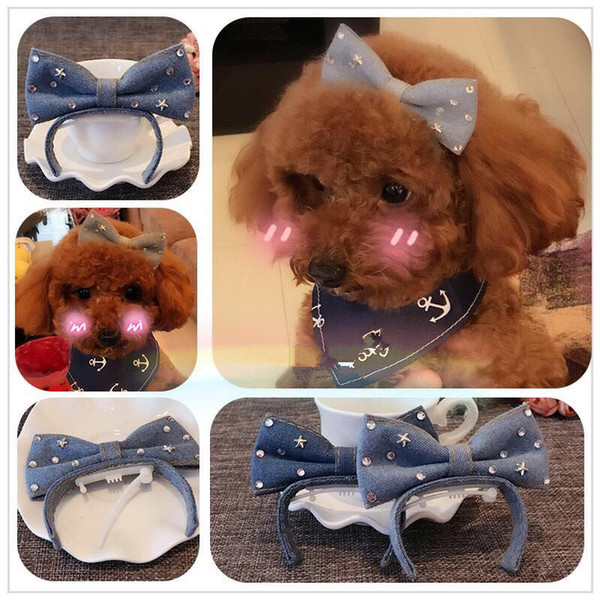 2019 Pet Puppy Diamond Hair Clip Teddy Bear Headwear Yorkshire Dogs Jewelry Top Clip Accessories Headband Frog Clip Yorkshi