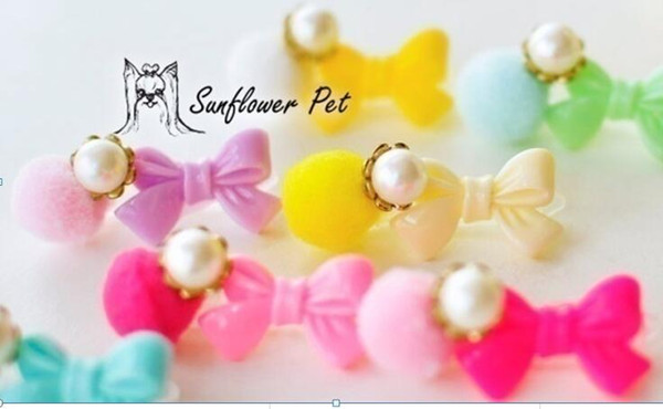 C6 Pet Grooming Accessories dogs hairpin flower pet naughty little bow headdress flower clip accessories dogs hairpin