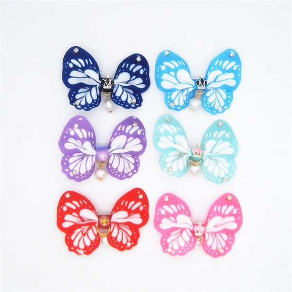 2018 Pet Hairpin Dog Butterfly Pet Hairpin Dog Hair Clip Chihuahua Yorkie Pomeranian Pet Accessories Hair Grooming Products 20pcs/lot