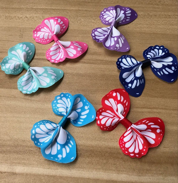 2018 Pet Hairpin Dog Butterfly Pet Hairpin Dog Hair Clip New 6-color butterfly flying phoenix dance bow 50pcs/lot