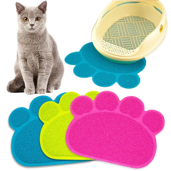 Pet Mat Placement PVC Dog Paw Shape Puppy Feeding Mats Cat Clean Sand Mat Pets Bed Bathroom Toilet Pad Carpet Pet Accessories YFA215