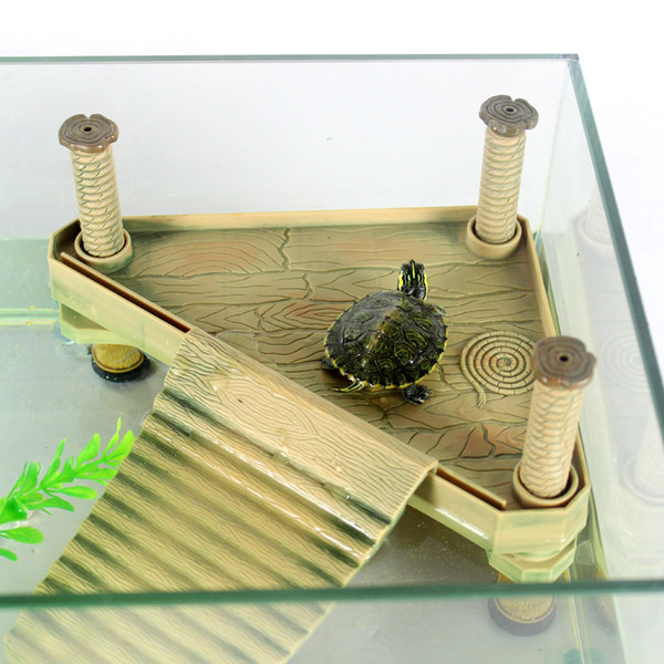 Free Shipping Aquarium Ornaments Reptile Turtle Frog Pier Floating Basking Platform Aquarium Tank Decor