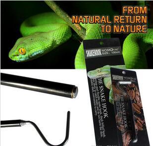 Free Shipping1 Pcs Black Handle Stainless Steel Hook For Catch animal Snakes Tongs Retractable Pest Control Tool