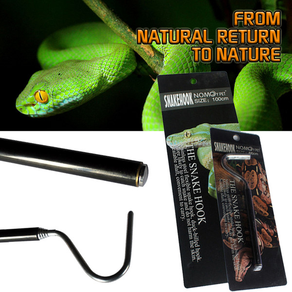 Free Shipping1 Pcs Black Handle Stainless Steel Hook For Catch animal Snakes Tongs Retractable Pest Control Tool