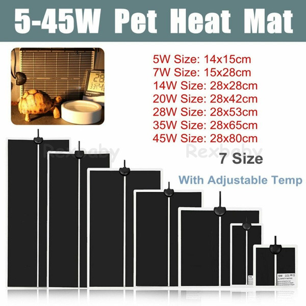 7 Sizes Advanced Terrarium Heating Mat Pet Heater Warm Vivarium Reptile Snake Lizard Gecko Heat Pad Supplies Thermostat Controller 110V US