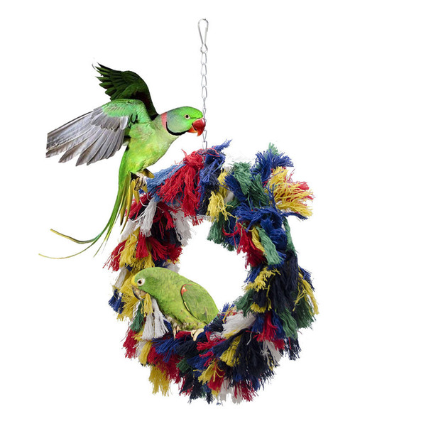 Tuba Cotton Rope Rings Bird Gnawing Toys Parrot Swing Toys Bird Toys Cotton Rope Swing Cotton Circle