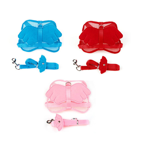 Rabbit Harness Leash Adjustable Pet Angle Wing Rabbit Ferret Pig Harness Leash Lead Strap Nylon Cute For Small Pet
