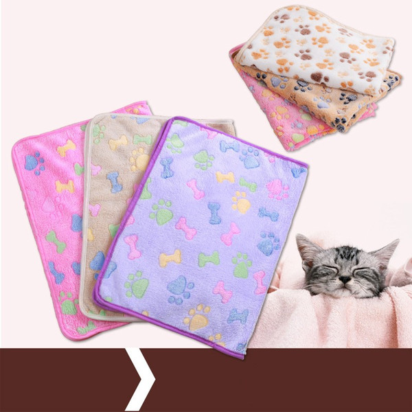 Coralline Pets Blankets Kennel Pad Soft Dog Cat Warm Paw Print Small Pet Blanket Bed Mat Small Pet Supplies 2 5xw3 X