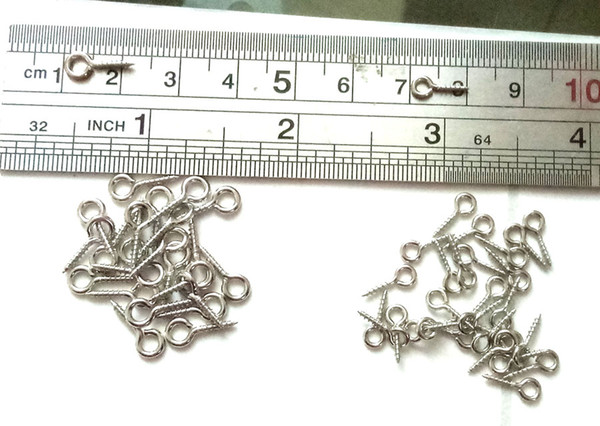 100pcs 304 stainless steel Tiny Screws Screw-On Eye Bolts DIY connectors Findings 10mm or 12mm
