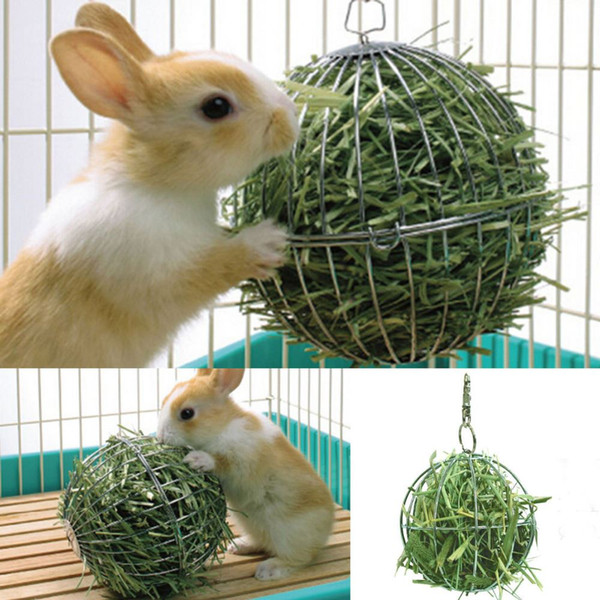 Stainless Steel Round Sphere Food Feed Dispenser Hanging Ball Toy Guinea Pig Hamster Rat Rabbit Pet Supplies