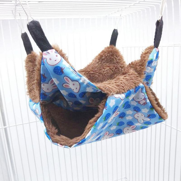 Warm Double Layer Hamster Hammock Classic Luxury Bunkbed Small Pet Hammock Hanging Squirrel Sleeping Bag Pet Supplies