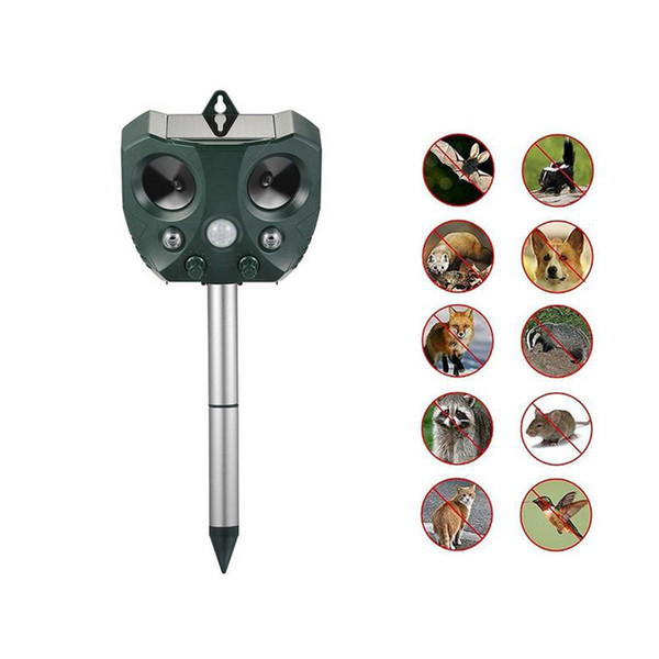 Solar Animal Repeller Outdoor Ultrasonic Solar Power Animal Pest Repellent,Mouse,Snake,Gopher,Rodent Cats, Dogs, Squirrels, Moles, Rats etc