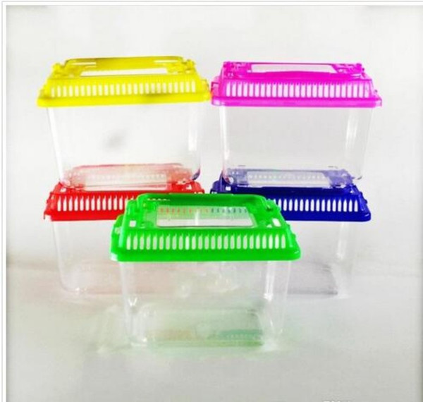 Little Pet Rabbit House Hamster Cage Cute Transparent Plastic Goldfish Bowl Portable For Multi Colors