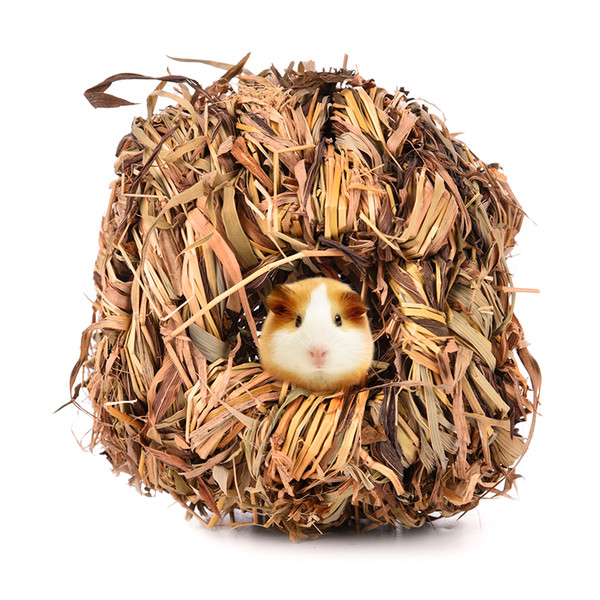 Small Pet Animal Hamster Grass Net Grass Hand-weaved Pet Toys Cages for Chinchilla/ Hamster/Guinea Pigs Small Animal Playground
