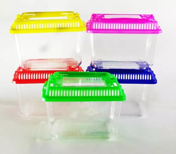 Small Animal Supplies Little Pet Rabbit rat House Hamster Cage Cute Transparent Plastic Goldfish Bowl Portable For Multi Colors a823