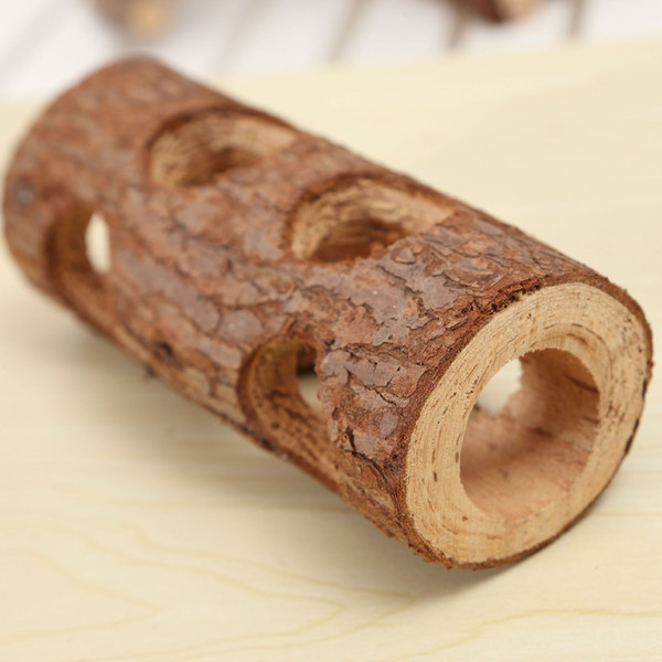 Hamster Solid Wood Pipeline Bird Platform Solid Wood Rabbit Molars Cat and Dog Toy Barrel