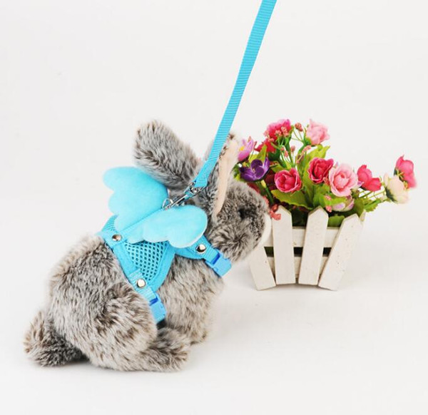 rabbit traction cute angel wings design bunny hamster rabbit vest harness with leash lead