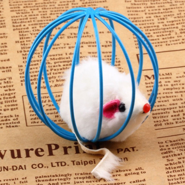 Random Lovely Fun Gift Playing Toys False Mouse in Rat Cage Ball For Pet Cat Kitten Popular Funny Play Toys Mouse Ball Best Gift