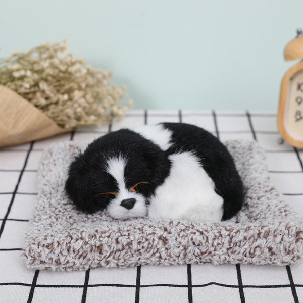 Simulation Little sleeping Dog With Sound Stuffed Toys Lovely Animal Doll Plush Sleeping Dogs Toy For Car Decorations Birthday Gift