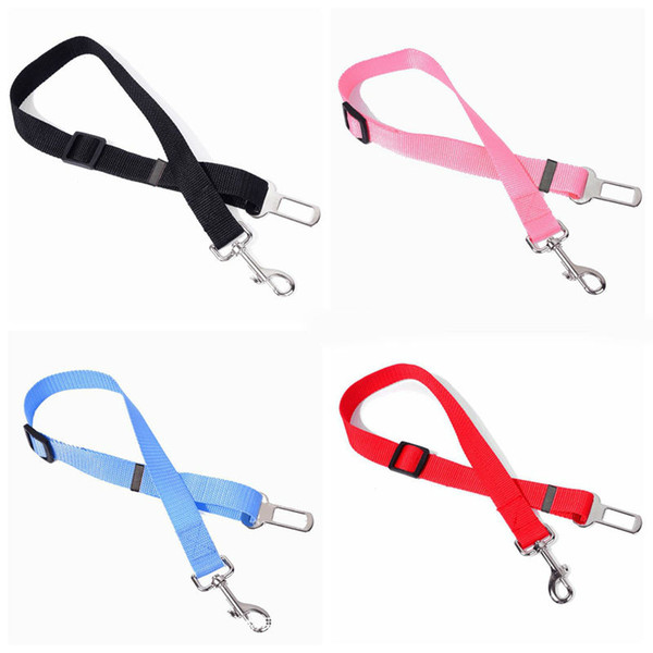 Classic Solid Color dog leashes Adjustable Nylon Car Vehicle Safety pet seat belt leashes Seatbelt Harness for dogs