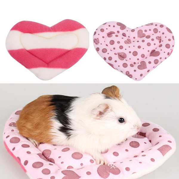 5pcs/set Wholesale Soft Heart Pattern Hamster Mat Cushion Winter Warm Parrot House Mat for Hamster Squirrel Small Animals Cage House Toy