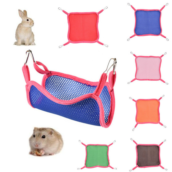 2019 Home Breathable Mesh Hammocks 6 Colors Squirrel Hammock Summer Outdoor Squirrel Small Mesh Hammock Cute Pet Square DH1062