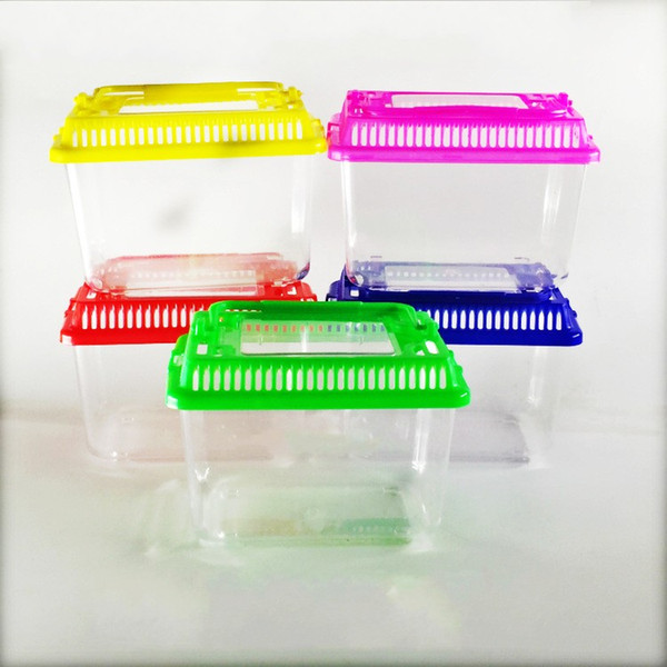 Hamster Cage Cute Portable Small Animal Home Little Goldfish And Turtle Pet Carrier Transparent Plastic House 1 35jj F R