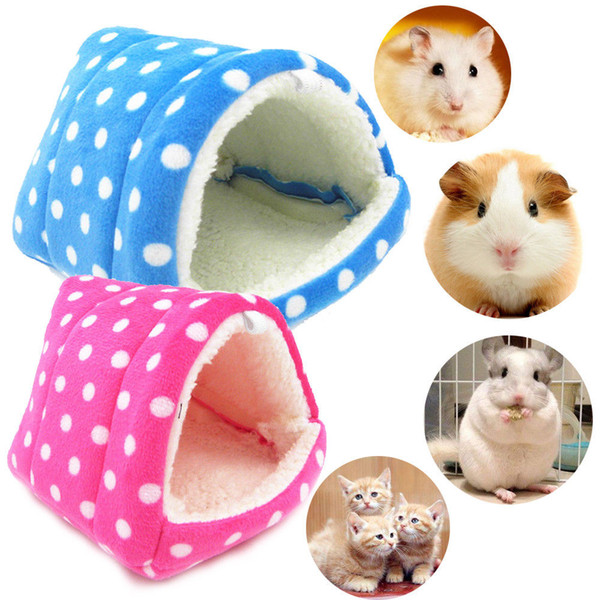 Pet Warm Soft House Cave Small Animal Pet Hamster Rat Guinea Pig Hedgehog Fleece Cave Cage Nest Bed