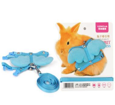 Free Shipping rabbit traction cute angel wings design bunny hamster rabbit vest harness with leash lead