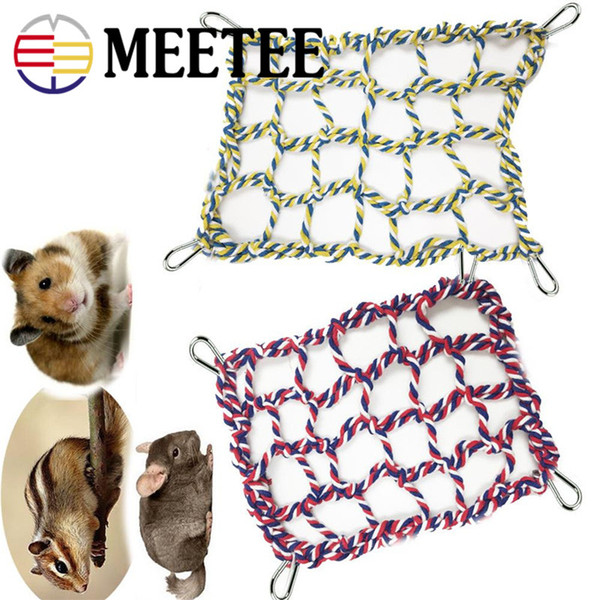 MEETEE NEW Small pet hamster squirrel parrot color woven climbing net parrot bird toy hammock net.DC-150