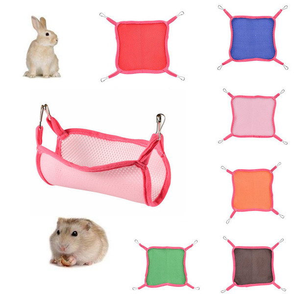 6 Colors Squirrel Hammock Summer Outdoor Squirrel Small Mesh Hammock Cute Pet Square Home Breathable Mesh Hammocks Pet Supplies VT1062-2