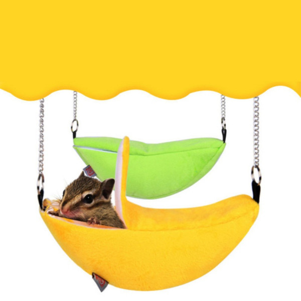 Banana Design Pets Hamster Bed House Hammock Small Animal Bed Cage Nest Hamster Accessories Toys Cage Swing