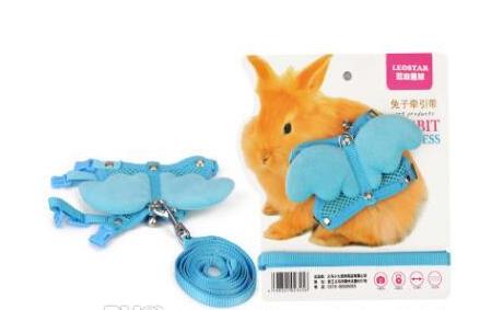Free Shipping rabbit traction cute angel wings design bunny hamster rabbit vest harness with leash lead