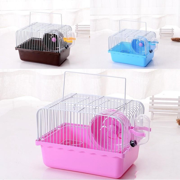 Mini Animal Single Storey Cages Portable Plastic Hamster Cage House Ventilation Breathable Multi Colors Pet Supplies 8 5be ii