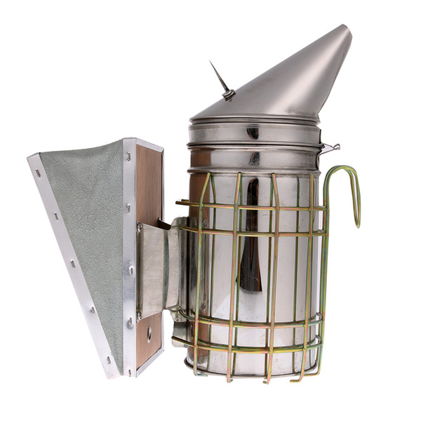 iron shield Stainless Steel Bee Hive Smoker Galvanized Iron With Heat Shield Protection Beekeeping Tool Beekeeping Equipment
