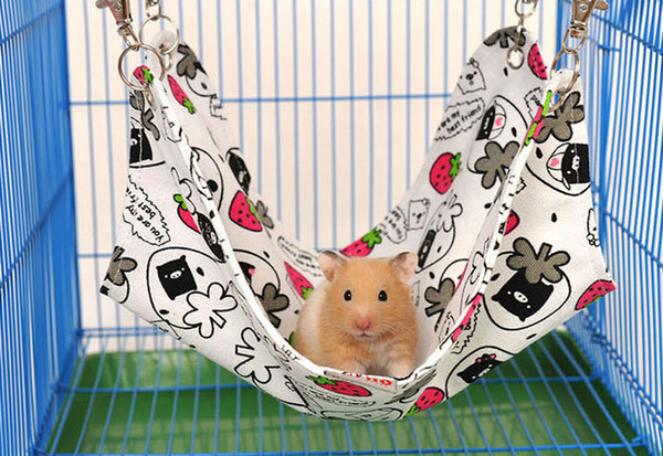 Cute Canvas Hamster Hammock Suit For Rats House Habitats Hutches Or Storage Box Cage Ventilate Pet Cushion 3 Size Mix Color 10PCS/LOT
