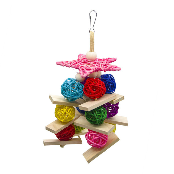 Small Fresh Parrot Toys Bird Toys Colour Five-pointed Star Sepaktakraw Hanging And Gnawing To Climb Amazon Cross Border