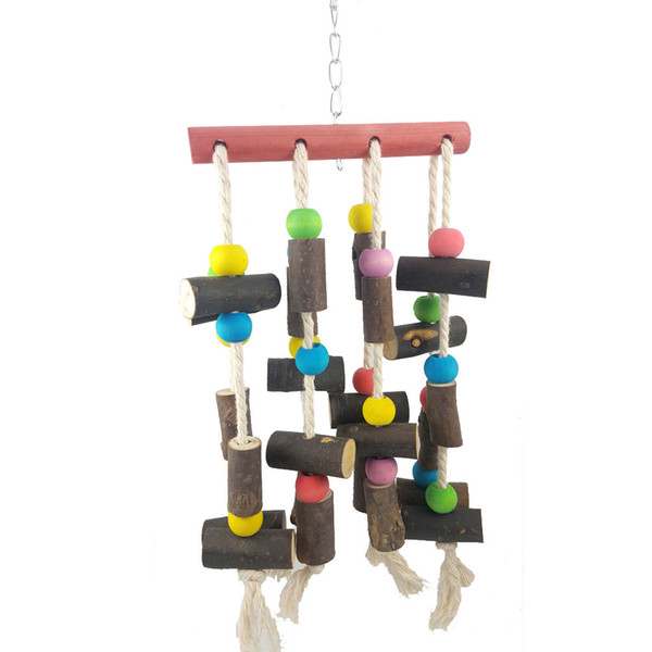 Will String Raw Wood Gnaw Toys Cotton Rope Raw Wood Bites Raw Wood Hanging String In Large Parrot Toys 300g